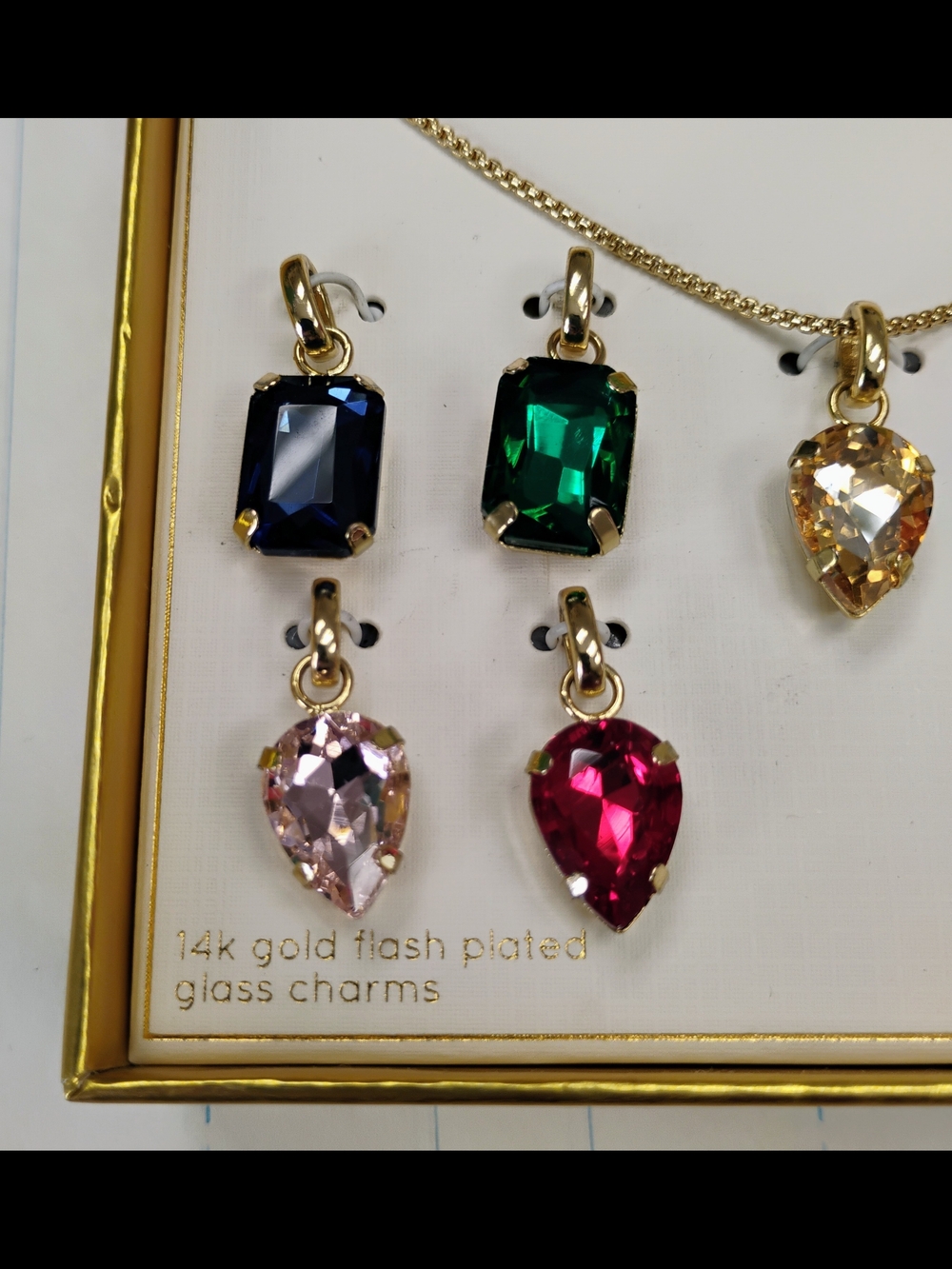 NWT 14K Gold-Plated Necklace w/ Nine Pendants/Charms - Picture 3 of 6